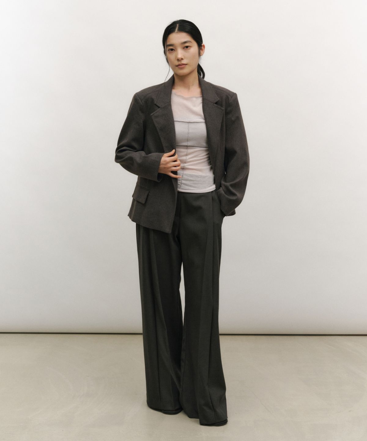 로우타이드(LOW TIDE) MINIMAL TAILORED JACKET [MELANGE GREY]