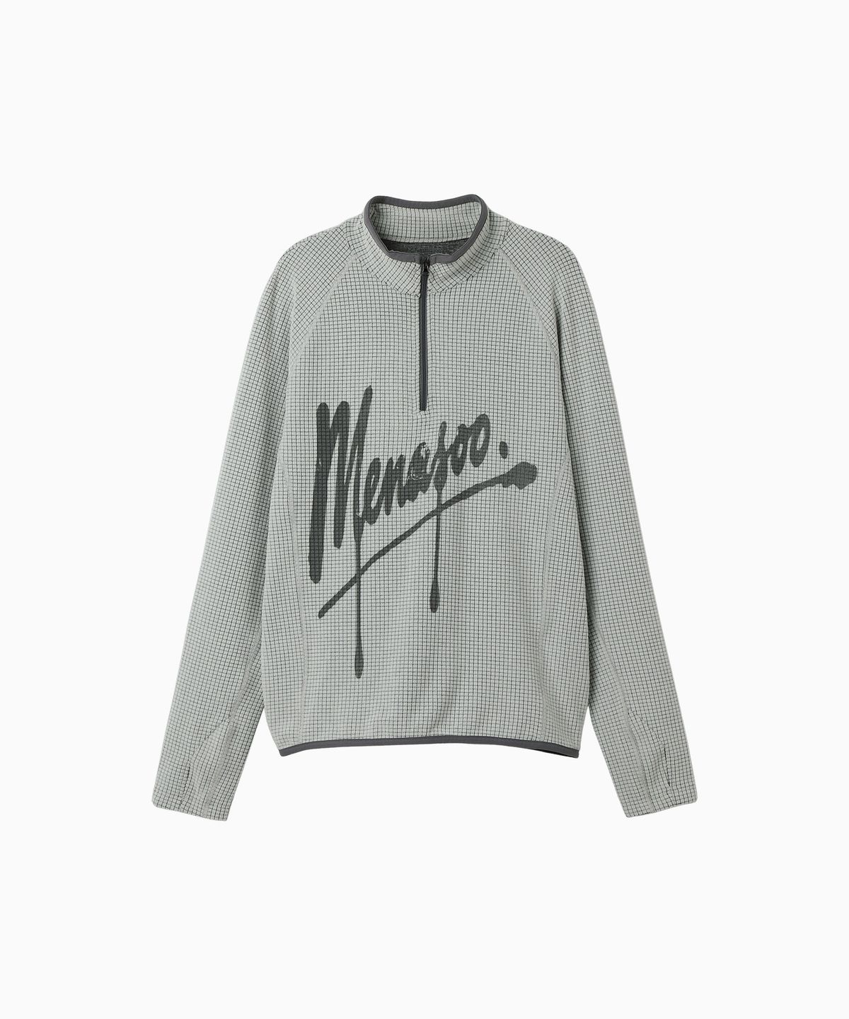 미나수(MENASOO) Neo Curve Waffle Half Zipup_Light Gray