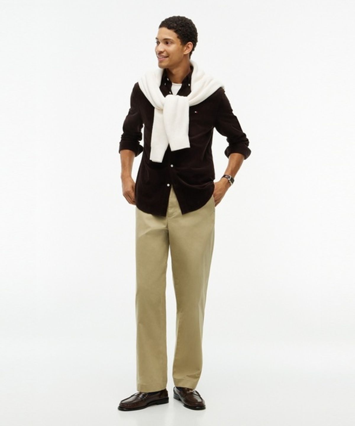 타미힐피거(TOMMY HILFIGER) [Global regular fit] 솔리드 코듀로이 레귤러 핏 셔츠 (T12G7WSH120MT1HJT)