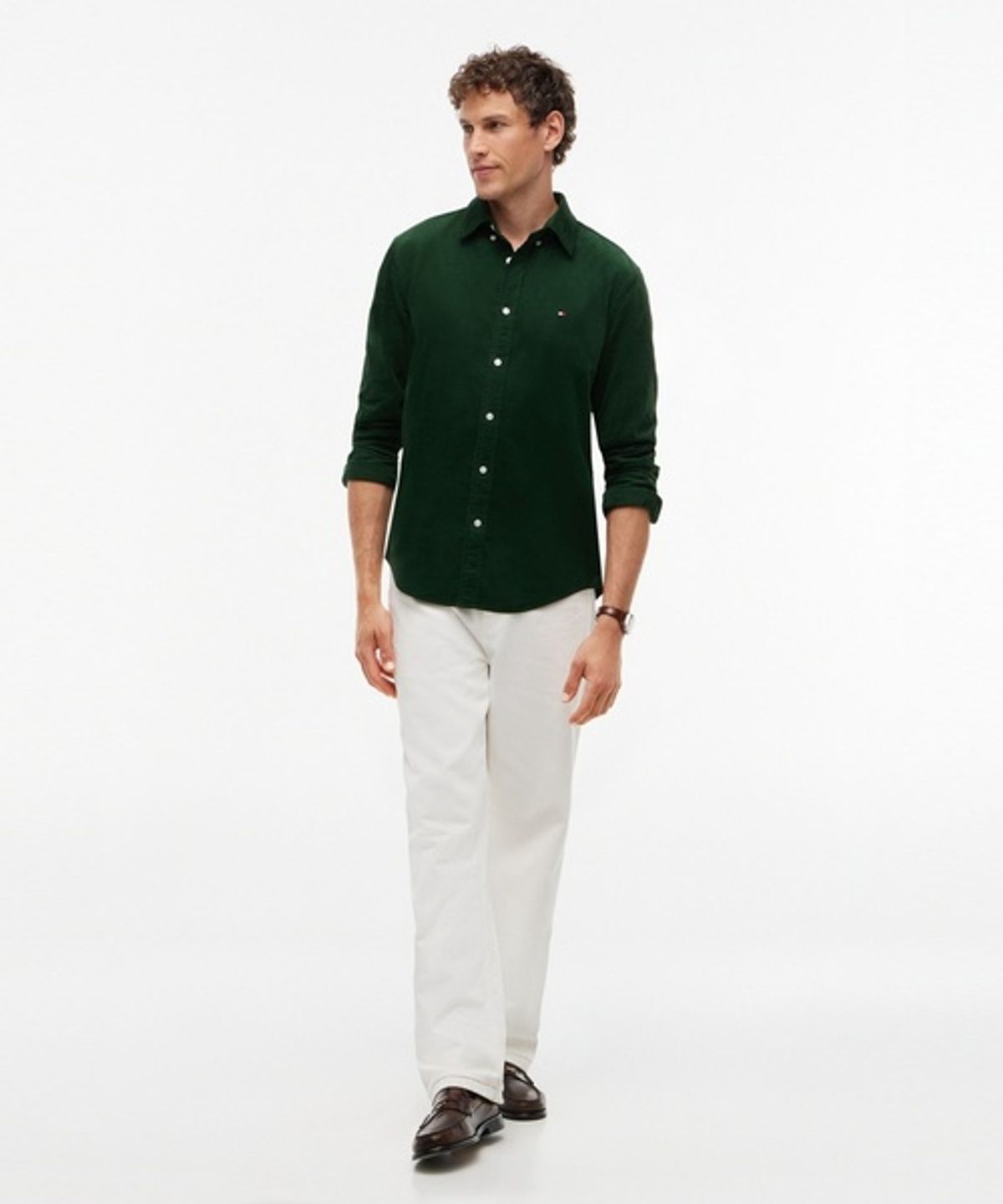 타미힐피거(TOMMY HILFIGER) [Global regular fit] 솔리드 코듀로이 레귤러 핏 셔츠 (T12G7WSH120MT1L07)