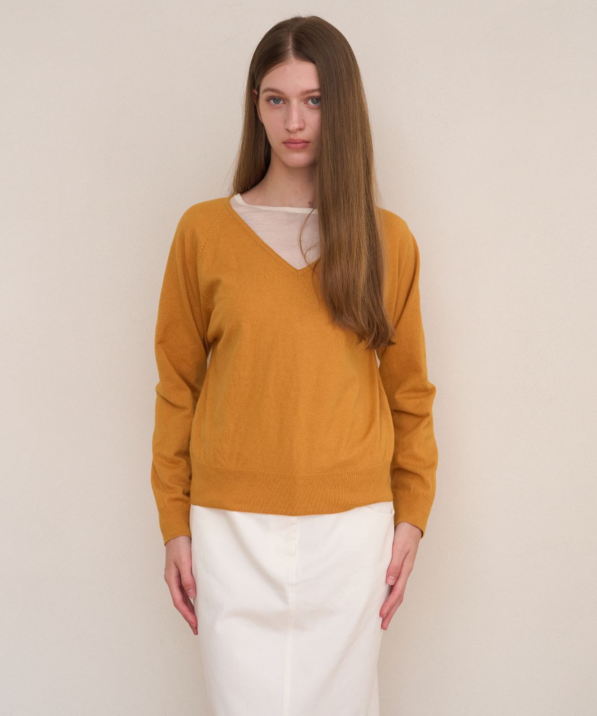 아템포(ATEMPO) ESSENTIAL V-NECK PULLOVER KNIT
