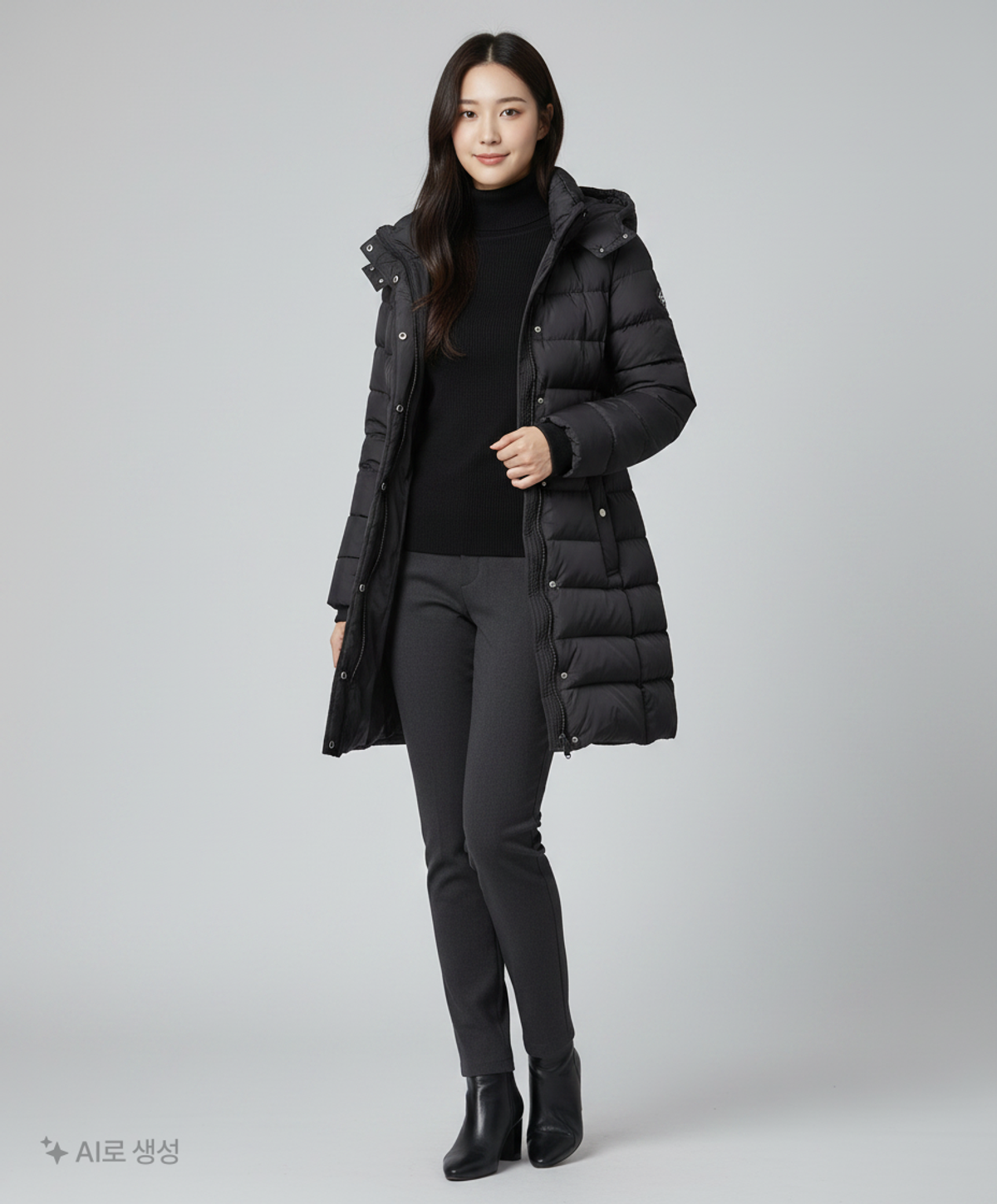 르니앤맥코이(LENIC&MCCOY) 버클 벨트 슬림 라인 덕다운 숏 패딩 점퍼 MG12PD300 85