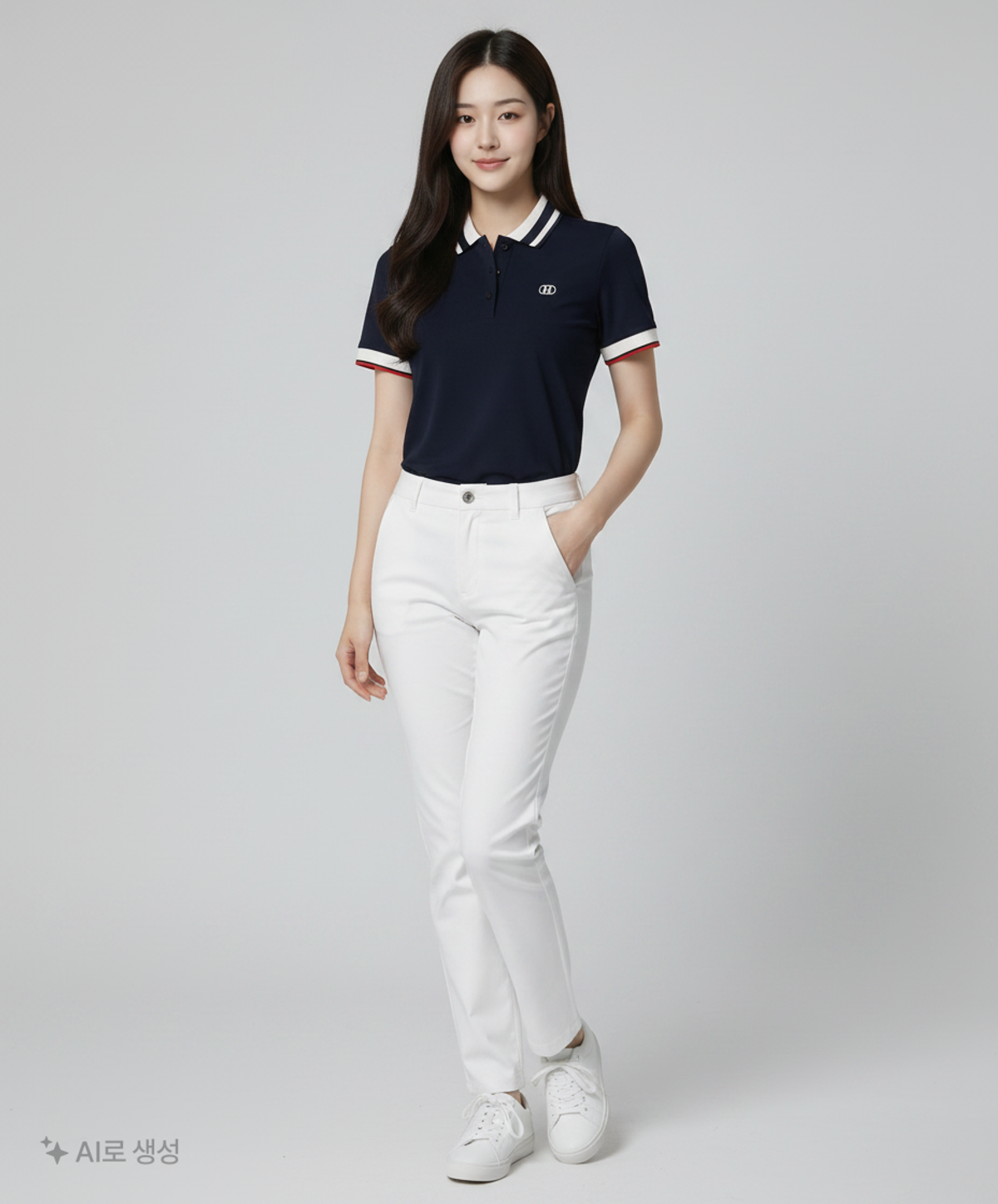 헤지스골프(HAZZYS GOLF) 네이비 베이직 피케 카라 티셔츠_HWTS3B301N3 90