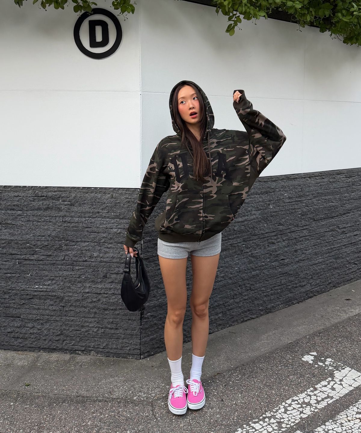 후아유(WHO.A.U) Camo USA Hood Zip-up(Over-fit) / WHMZG4992U