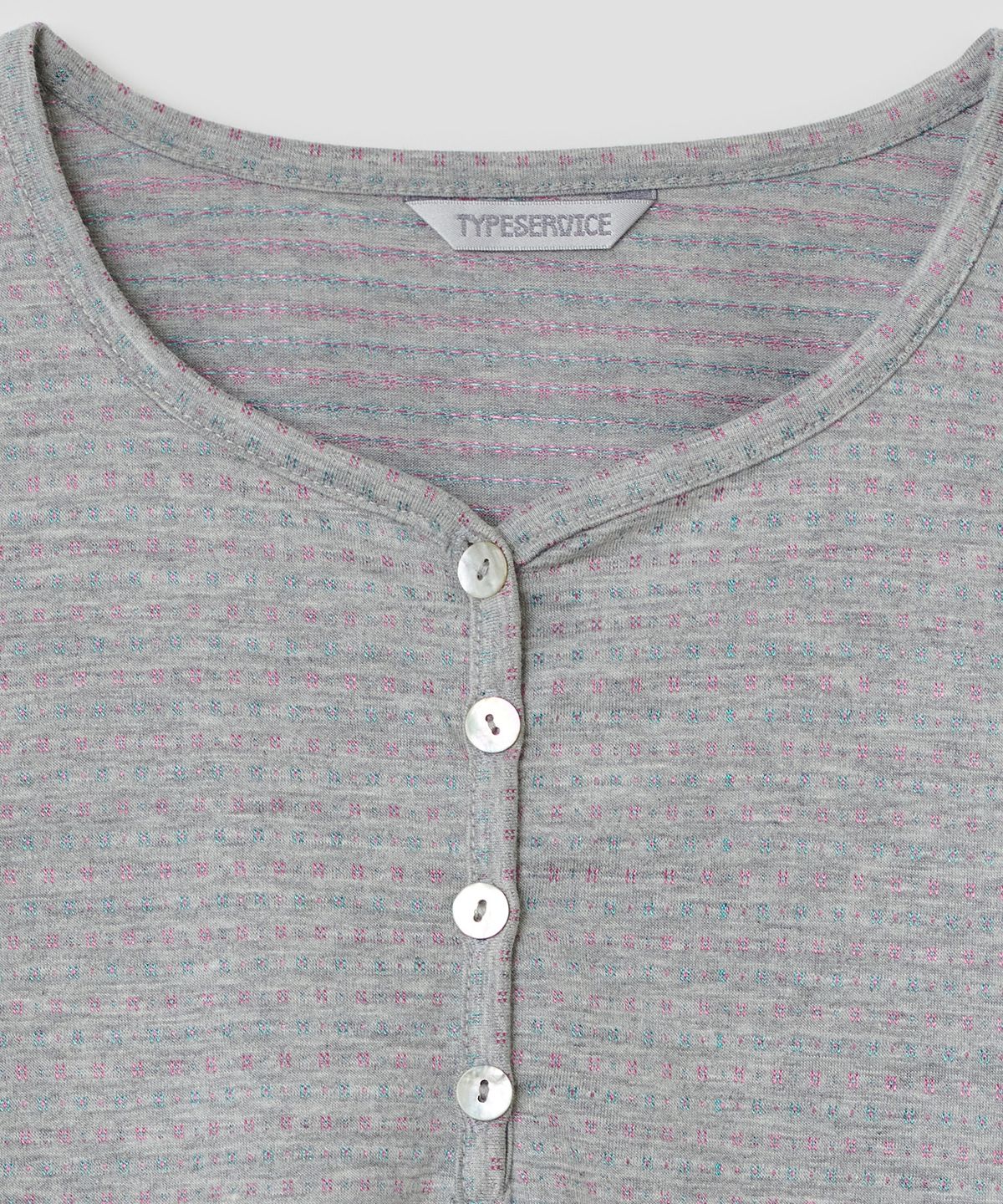 타입서비스(TYPESERVICE) Piping Henley Top [Gray]