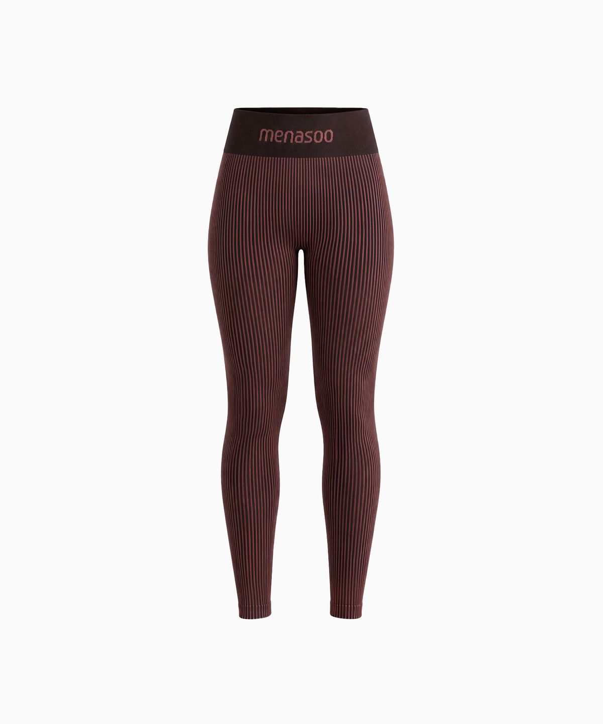 미나수(MENASOO) Two Tone Wholegarment Knit Long Leggings 10부_Pink