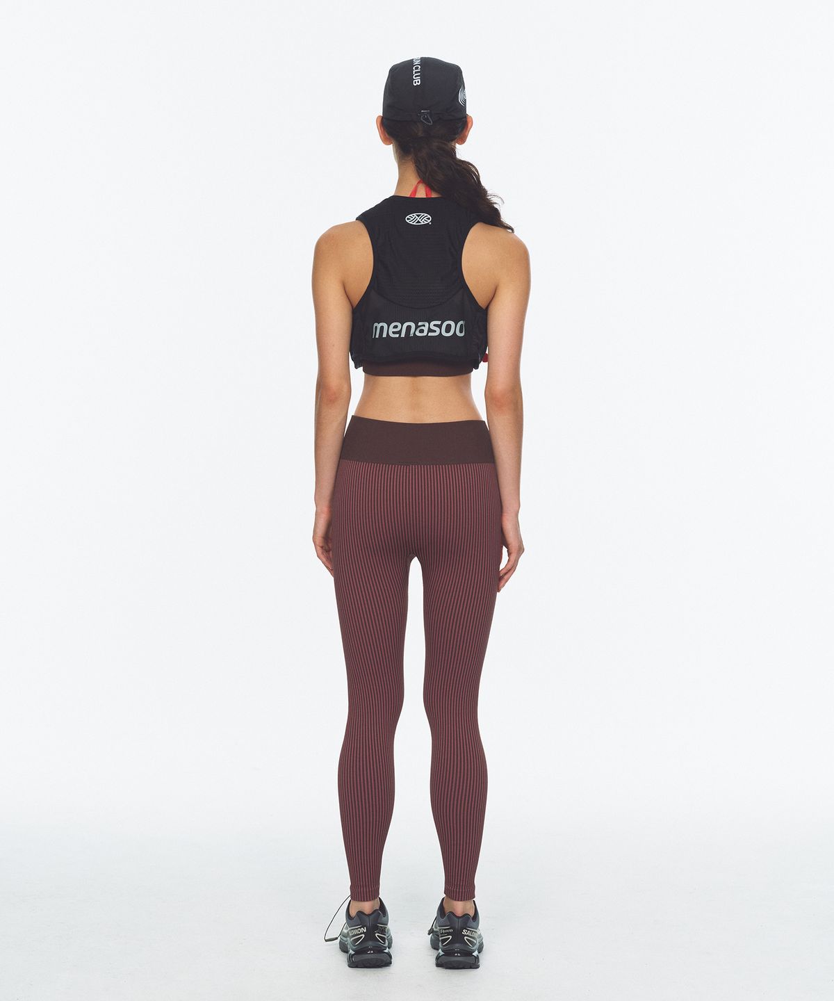 미나수(MENASOO) Two Tone Wholegarment Knit Long Leggings 10부_Pink