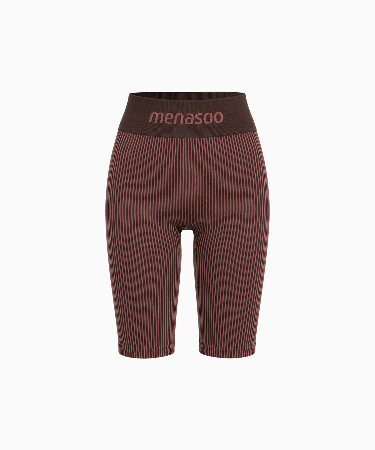 미나수(MENASOO) Two Tone Wholegarment Knit Knee Length Leggings 5부_Pink