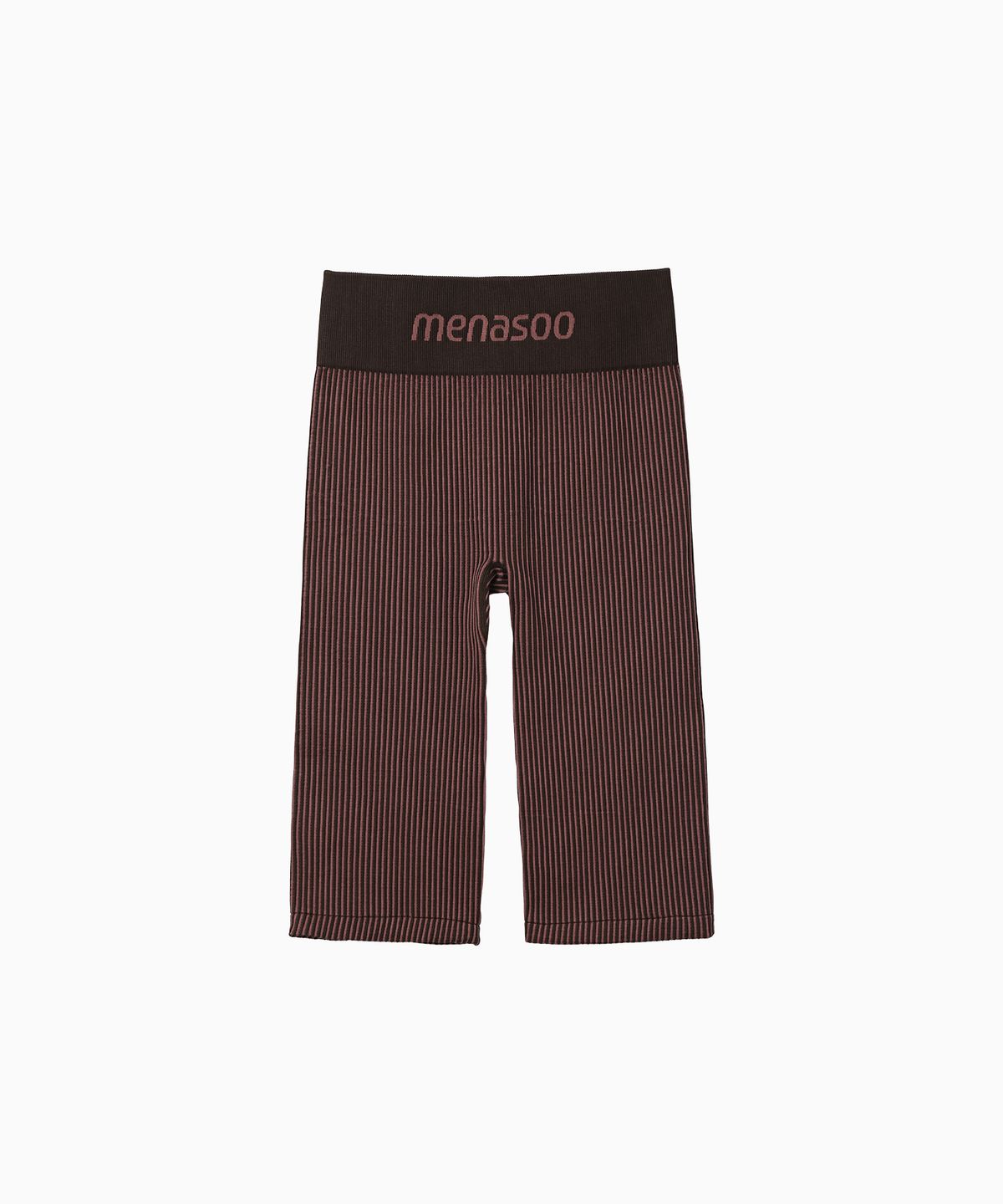 미나수(MENASOO) Two Tone Wholegarment Knit Knee Length Leggings 5부_Pink