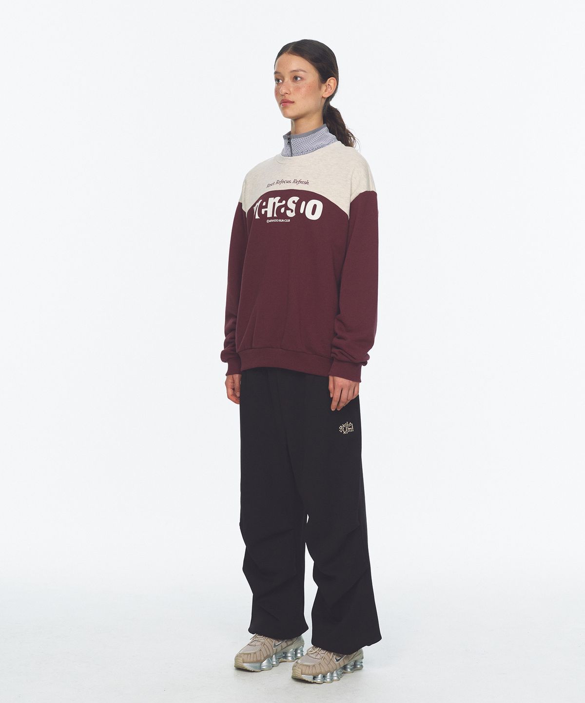 미나수(MENASOO) Waffle Layered Waist Pants_Black