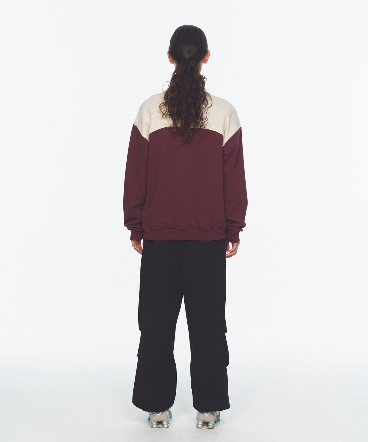 미나수(MENASOO) Waffle Layered Waist Pants_Black