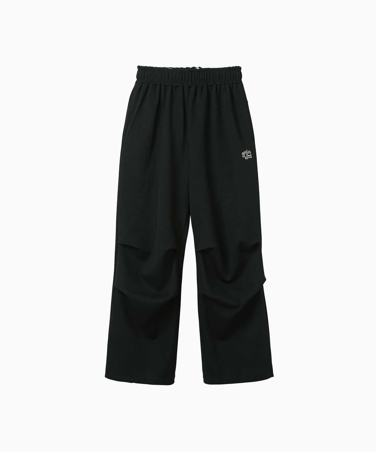 미나수(MENASOO) Waffle Layered Waist Pants_Black