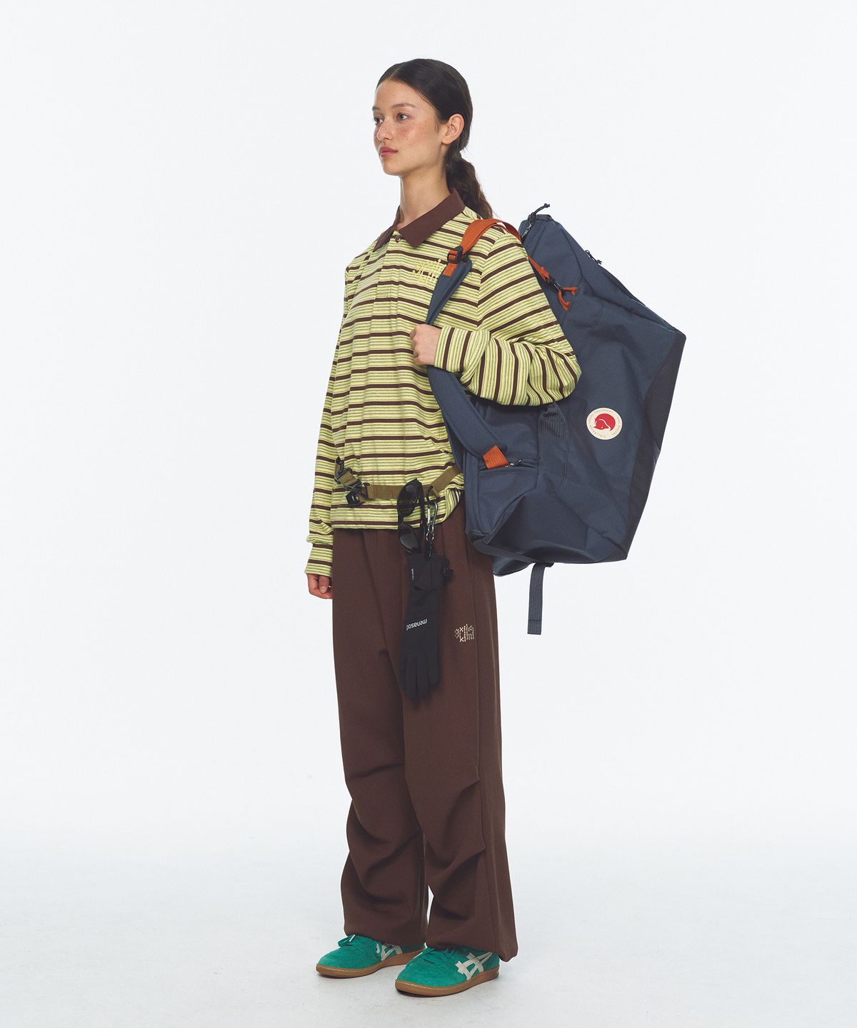 미나수(MENASOO) Waffle Layered Waist Pants_Brown
