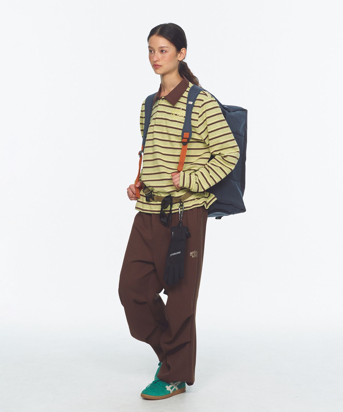 미나수(MENASOO) Waffle Layered Waist Pants_Brown