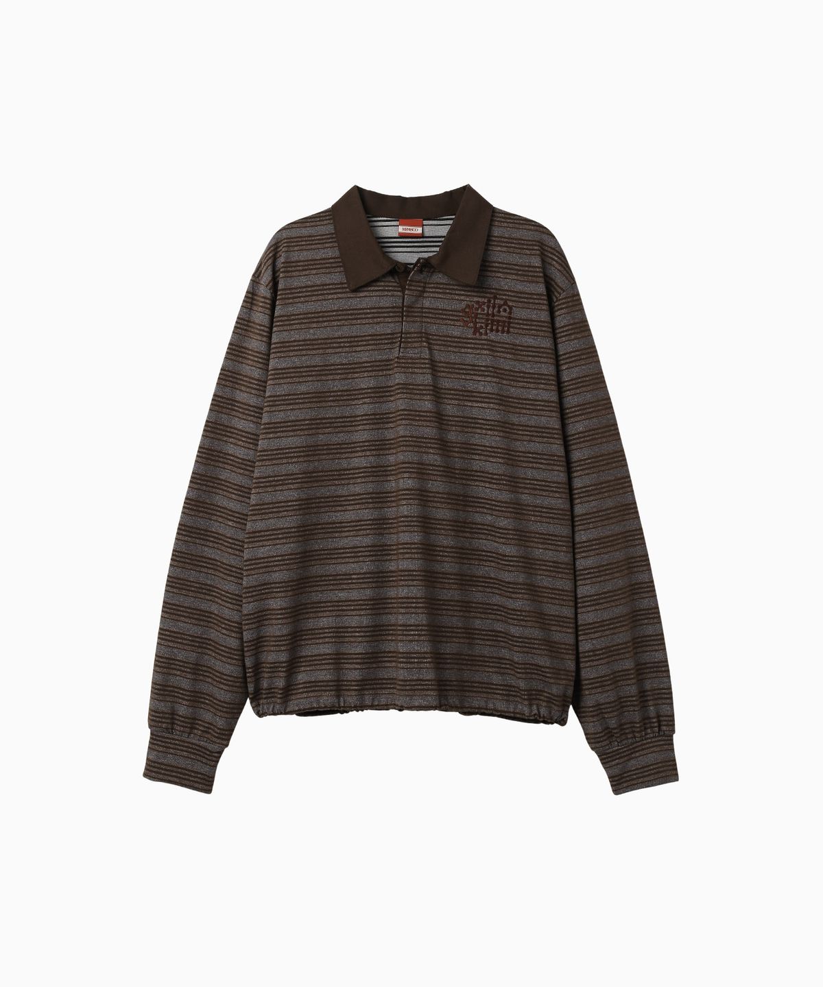 미나수(MENASOO) Vintage Stripe Rugby T Shirt_Brown