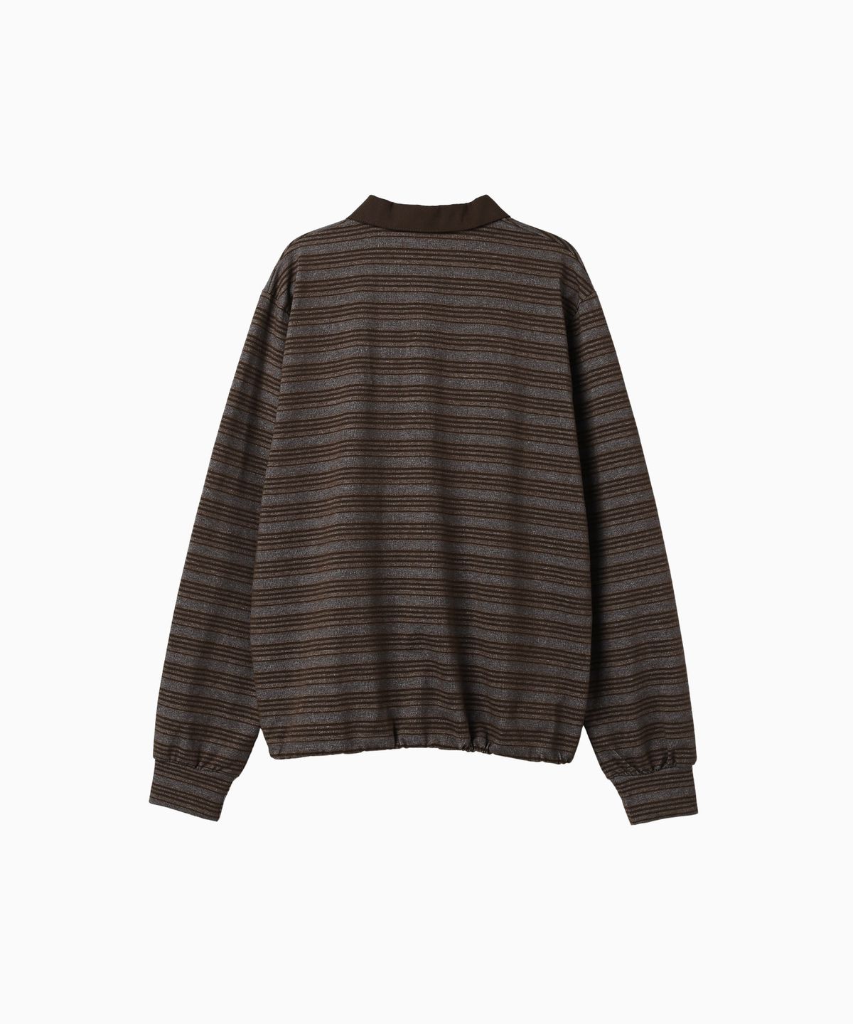 미나수(MENASOO) Vintage Stripe Rugby T Shirt_Brown