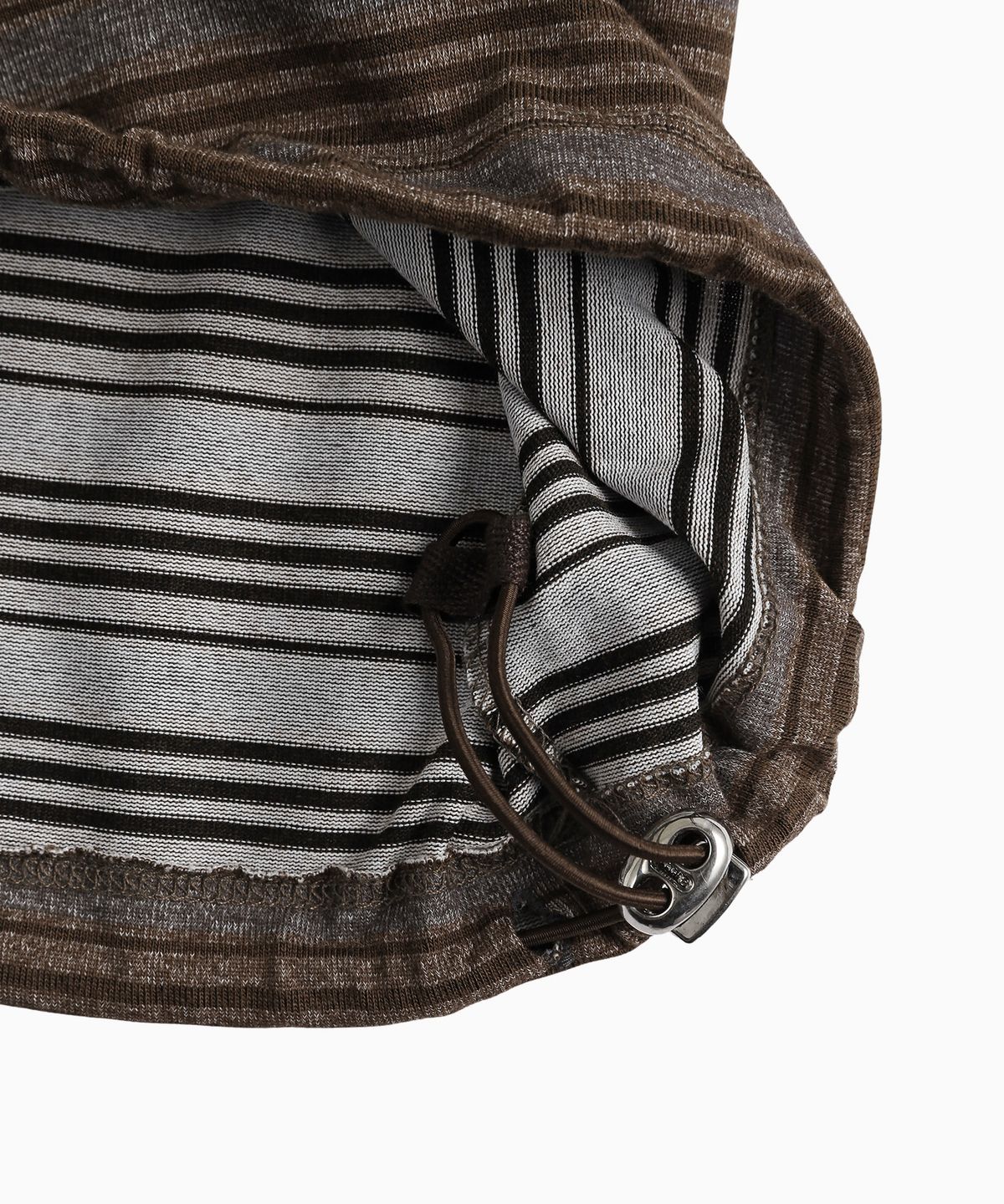 미나수(MENASOO) Vintage Stripe Rugby T Shirt_Brown