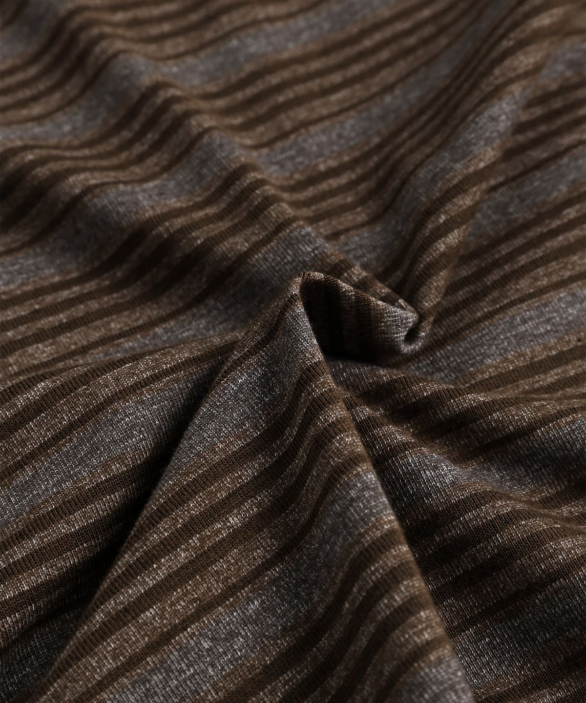 미나수(MENASOO) Vintage Stripe Rugby T Shirt_Brown