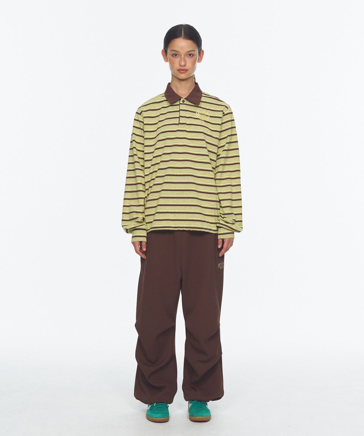 미나수(MENASOO) Vintage Stripe Rugby T Shirt_Yellow