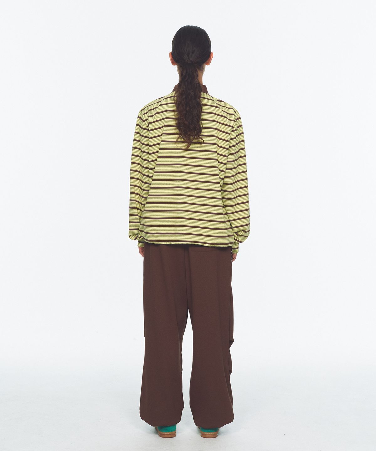 미나수(MENASOO) Vintage Stripe Rugby T Shirt_Yellow