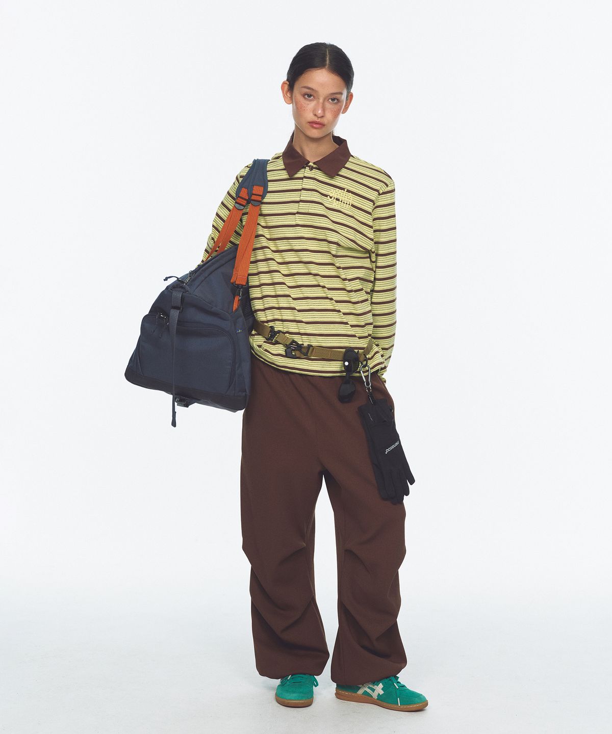 미나수(MENASOO) Vintage Stripe Rugby T Shirt_Yellow