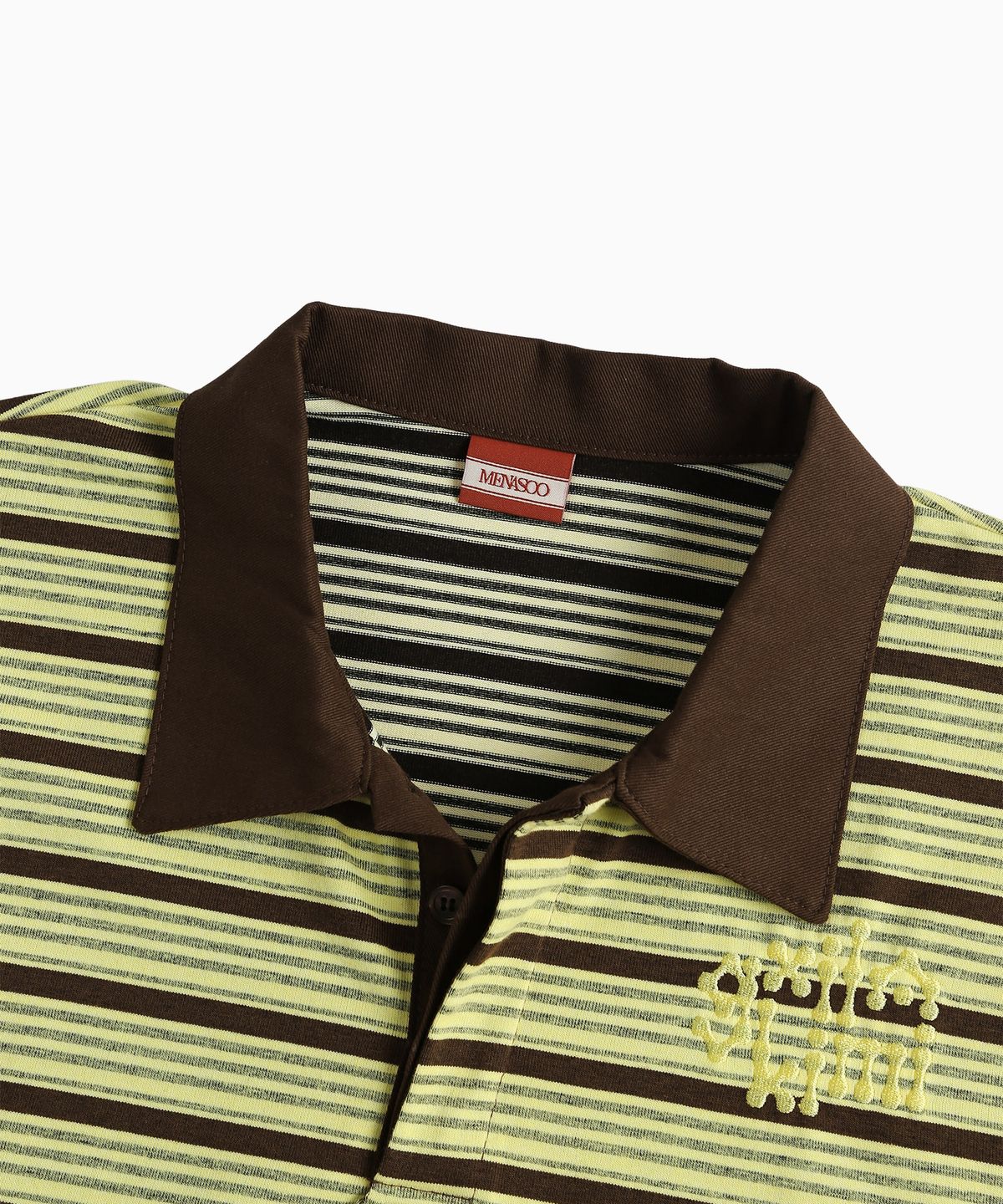 미나수(MENASOO) Vintage Stripe Rugby T Shirt_Yellow