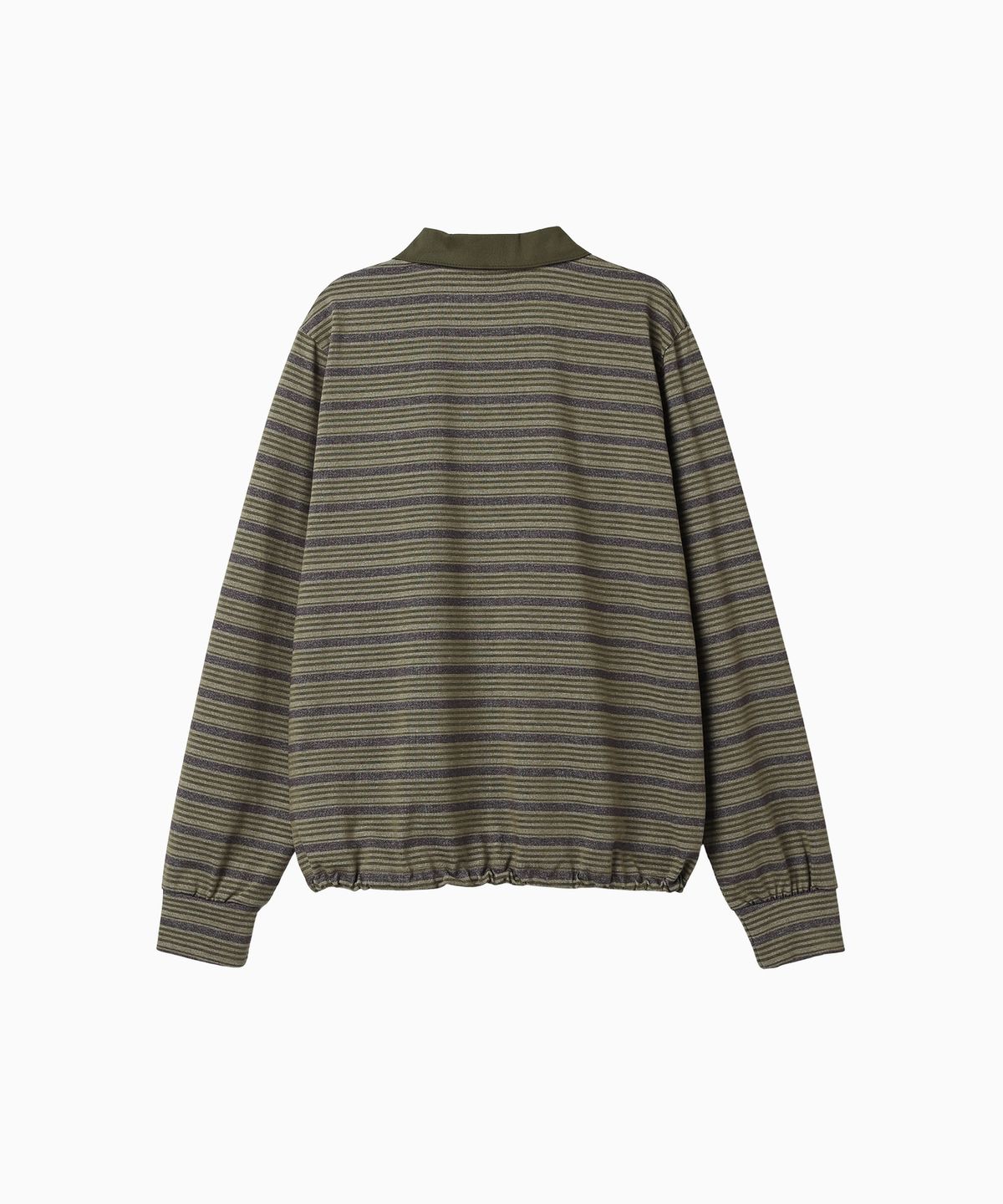 미나수(MENASOO) Vintage Stripe Rugby T Shirt_Khaki
