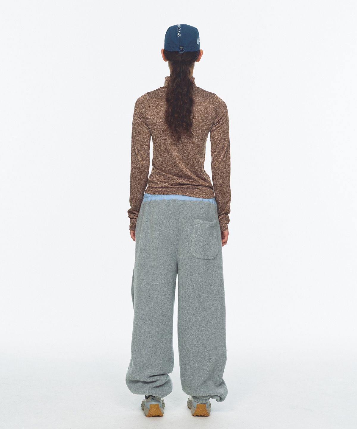 미나수(MENASOO) Waist Point Warm Fleece Jogger Pants_Melange Gray
