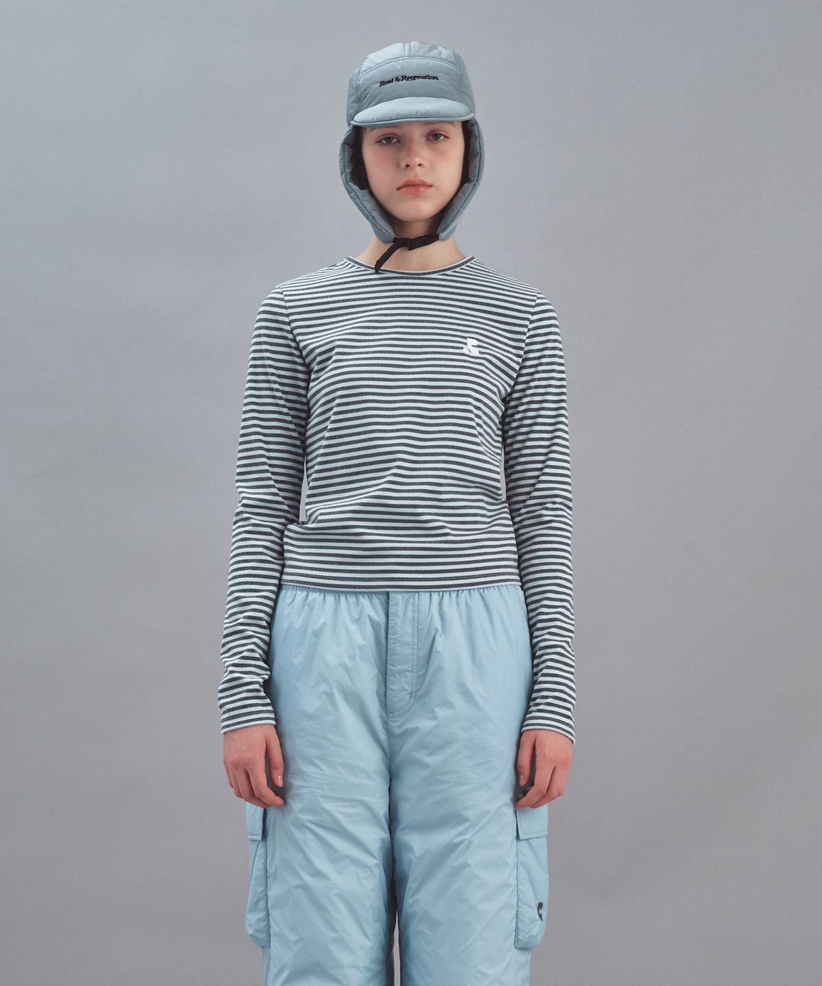 레스트앤레크레이션(REST&RECREATION) STRIPE LONG SLEEVE - SKY BLUE