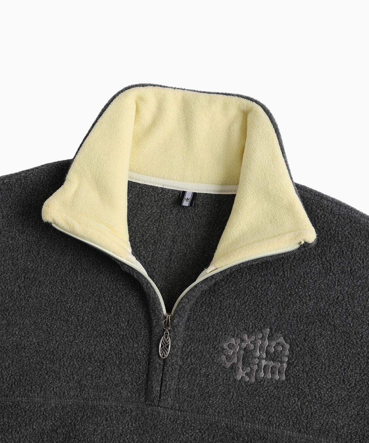 미나수(MENASOO) Two Tone Warm Fleece Half Zip Pullover_Charcoal