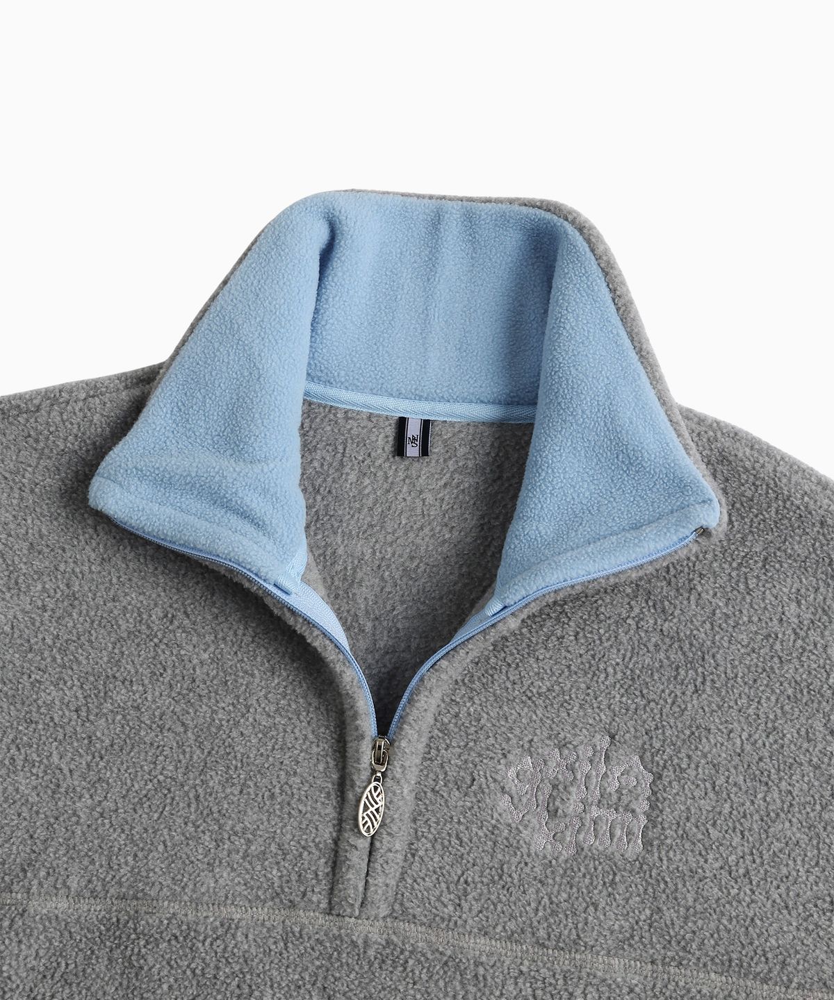 미나수(MENASOO) Two Tone Warm Fleece Half Zip Pullover_Melange Gray