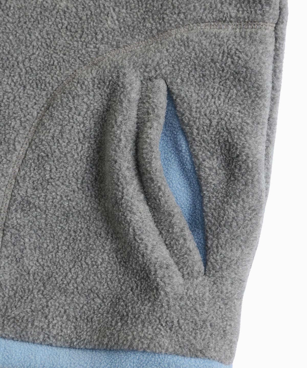 미나수(MENASOO) Two Tone Warm Fleece Half Zip Pullover_Melange Gray