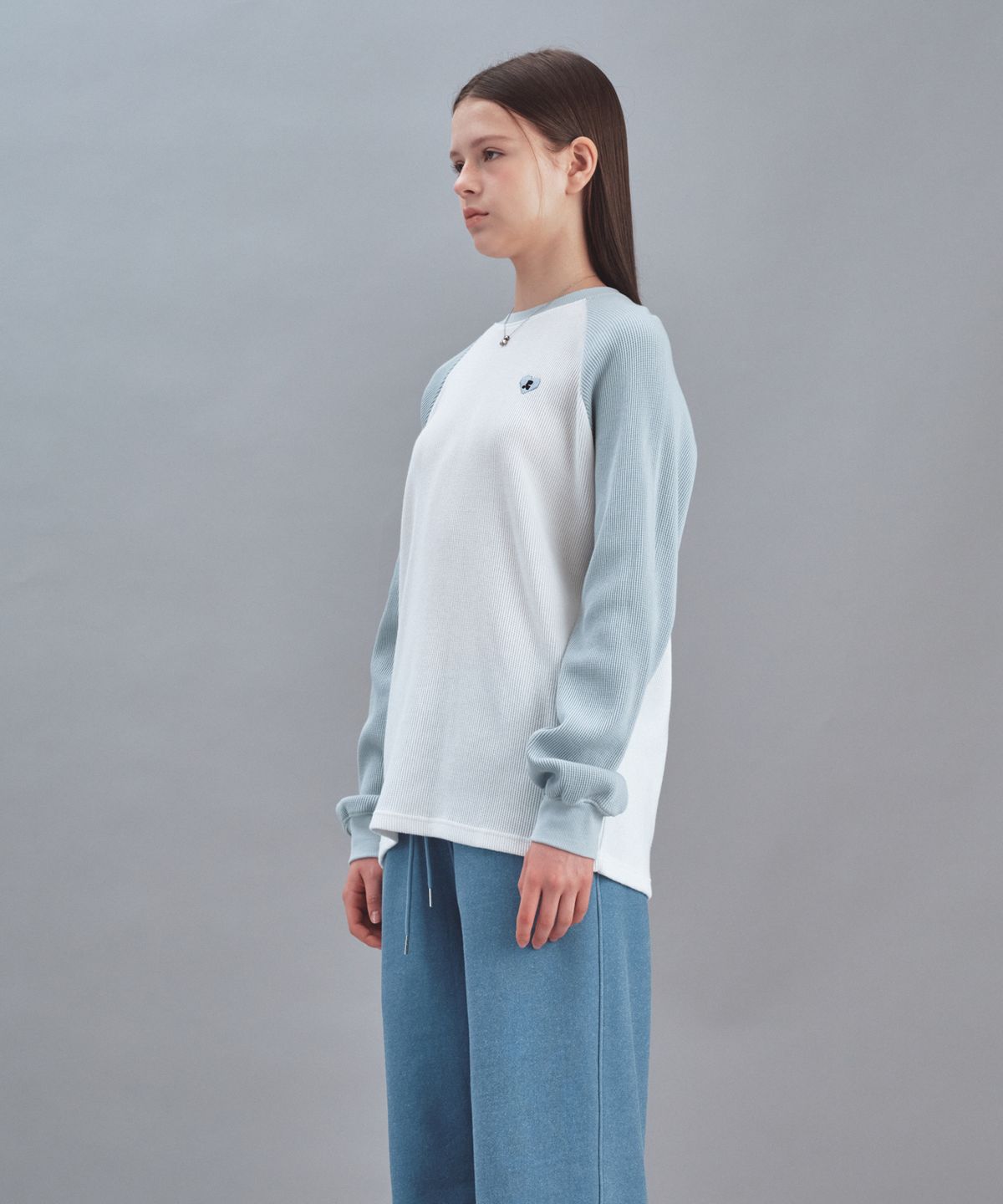 레스트앤레크레이션(REST&RECREATION) HEART LOGO WAFFLE LONG SLEEVE - WHITE