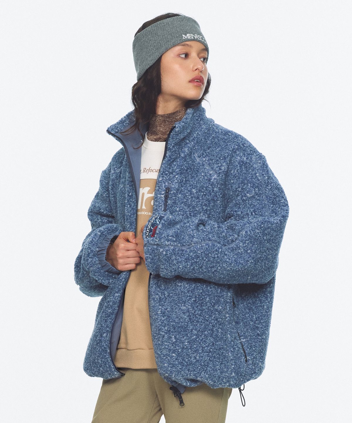 미나수(MENASOO) Dual Shell Dumble Reversible Jacket_Blue