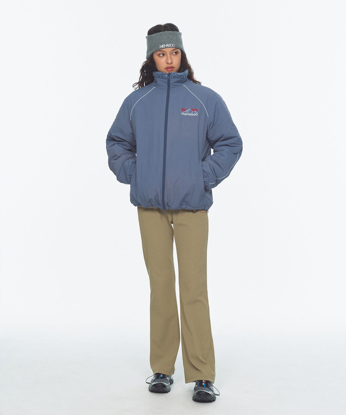 미나수(MENASOO) Dual Shell Dumble Reversible Jacket_Blue