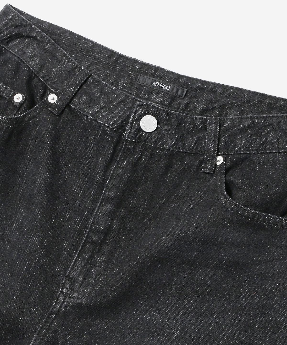 애드호크(ADHOC) 남성 세미 와이드핏 데님 팬츠 (BLACK) (HC8DP06)