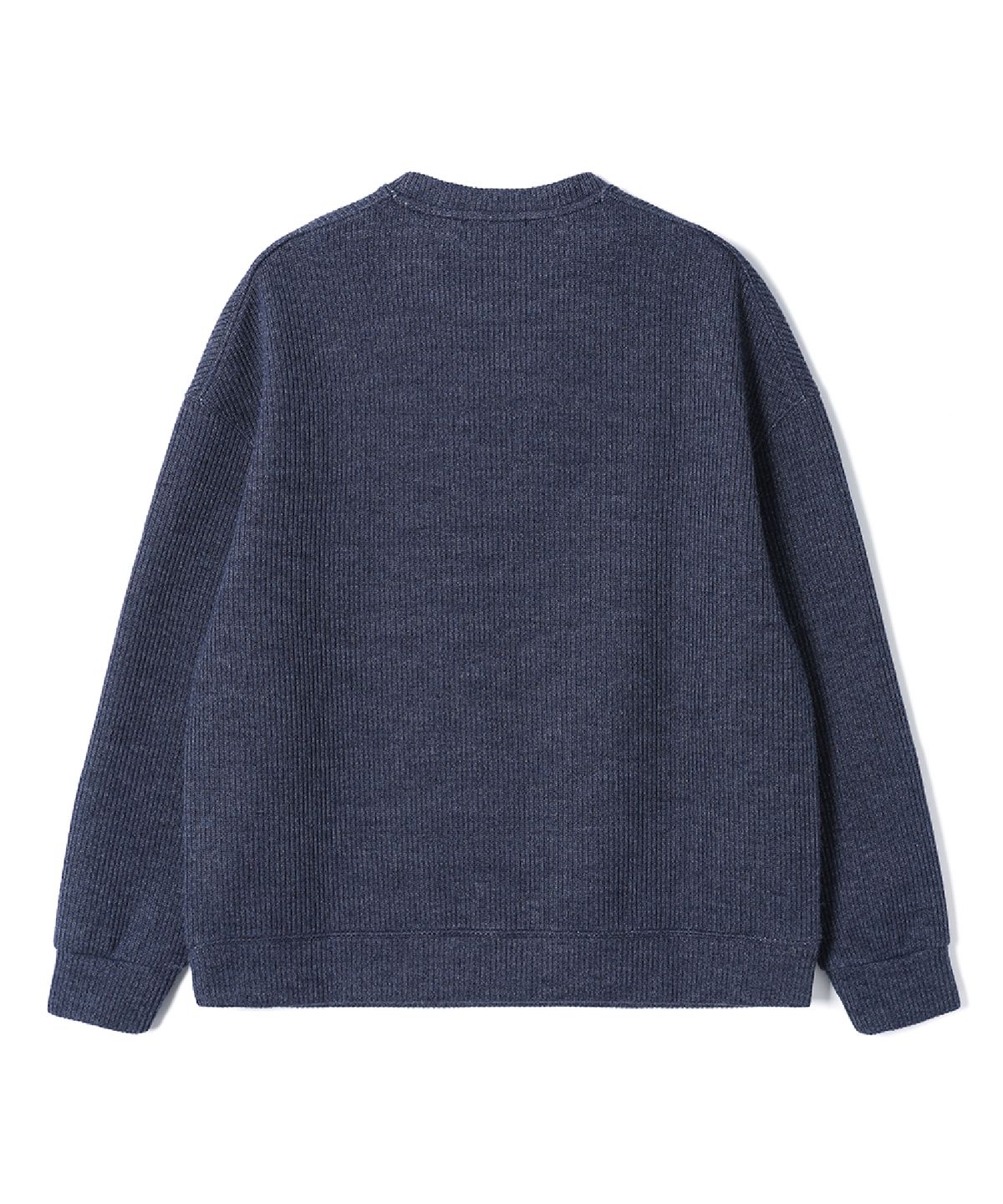 애드호크(ADHOC) 남성 오버핏 골지 긴팔 티셔츠 (NAVY) (HC9LTA1)