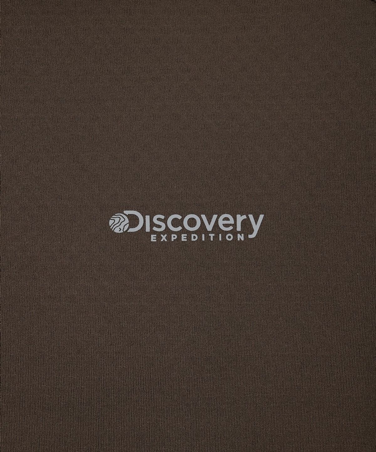 디스커버리 익스페디션(DISCOVERY EXPEDITION) 남성 그리드 반집업 티셔츠 (Brown)