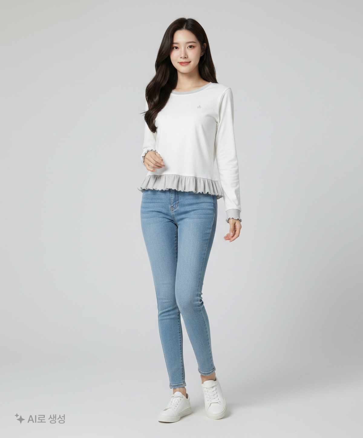 키르시(KIRSH) 체리 슬림핏 레이어드 탑 [화이트] 1