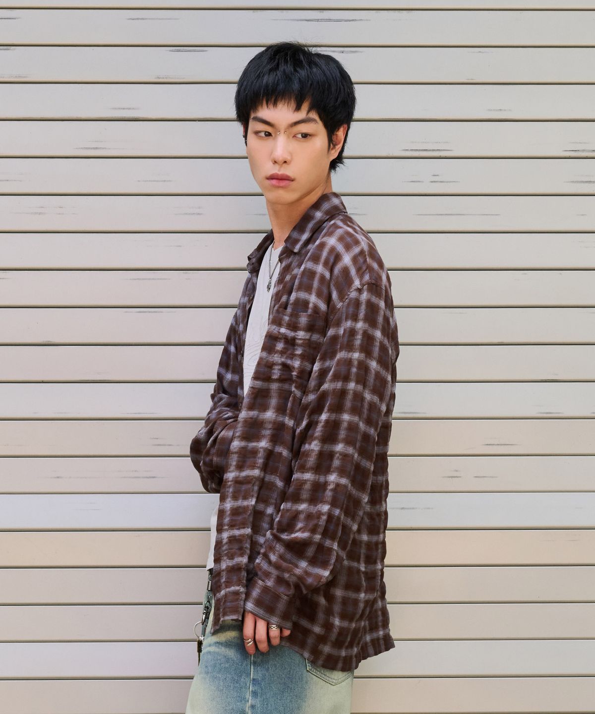 데시레드(DESIRED) 웨스턴 체크 셔츠-FESK5402B09
