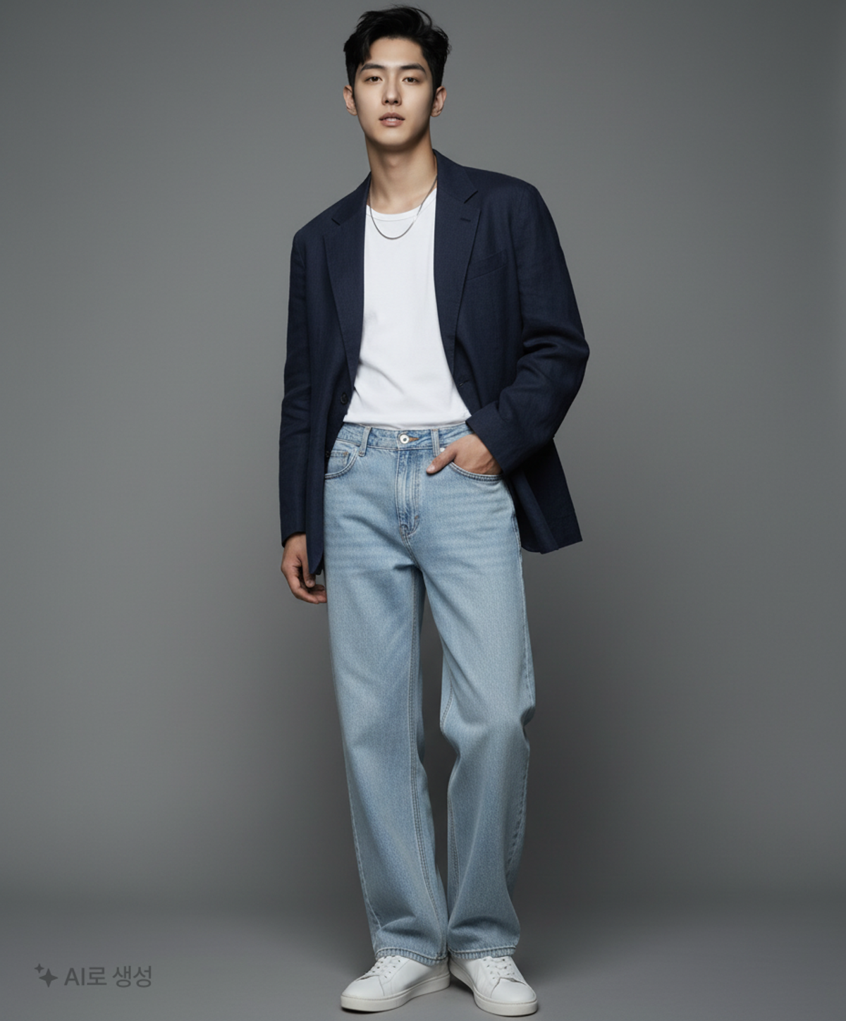 무신사 스탠다드(MUSINSA STANDARD) 린넨 라이크 와이드 데님 팬츠 [스카이 블루] 33