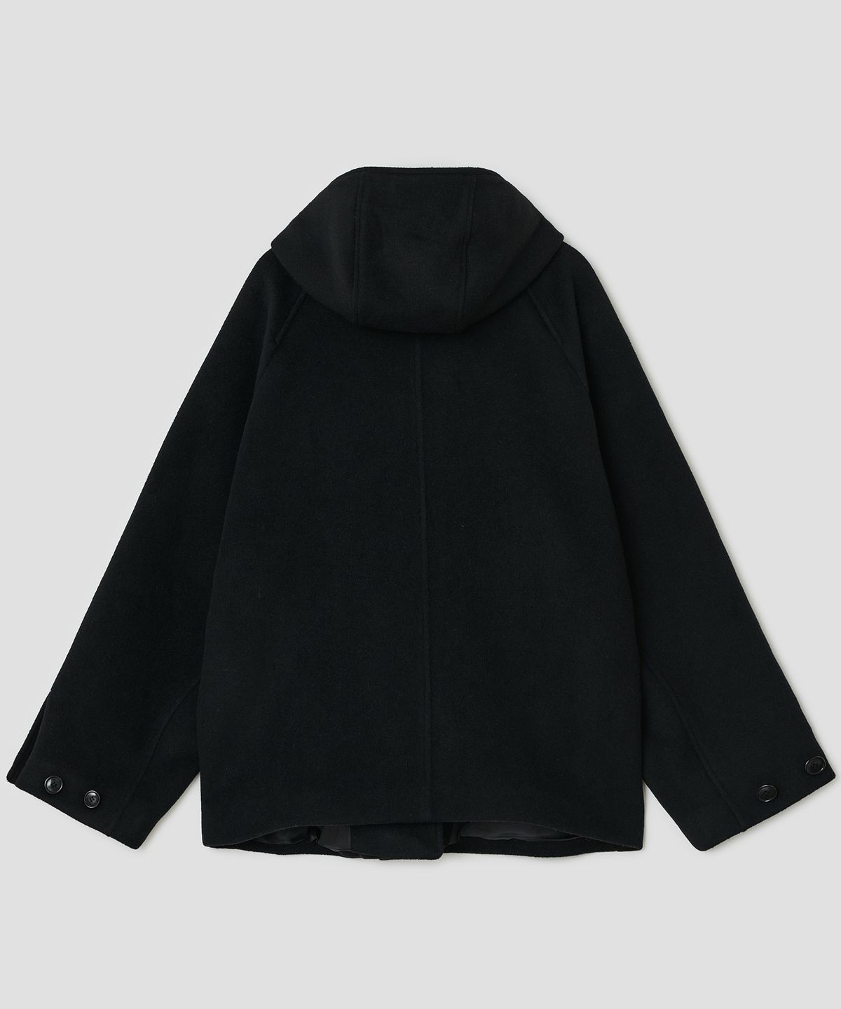 타입서비스(TYPESERVICE) Hooded Half Coat [Black]