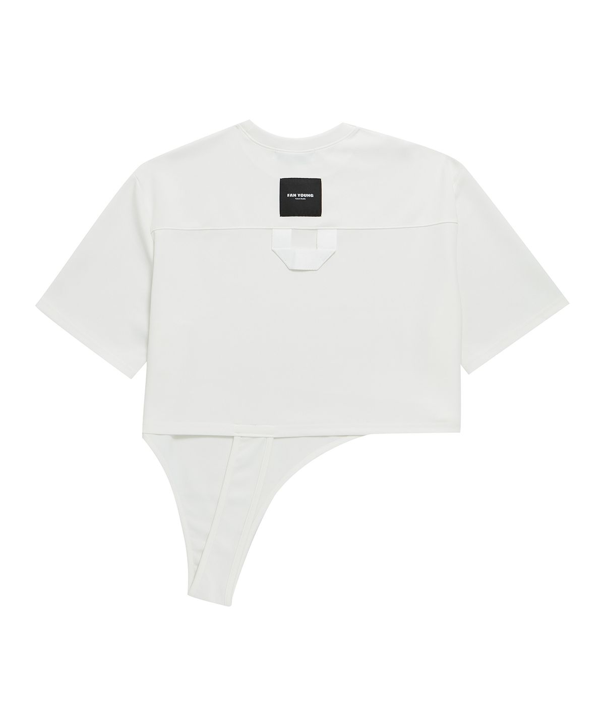 판영(FANYOUNG) CURVE OVERLAY TOP WHITE