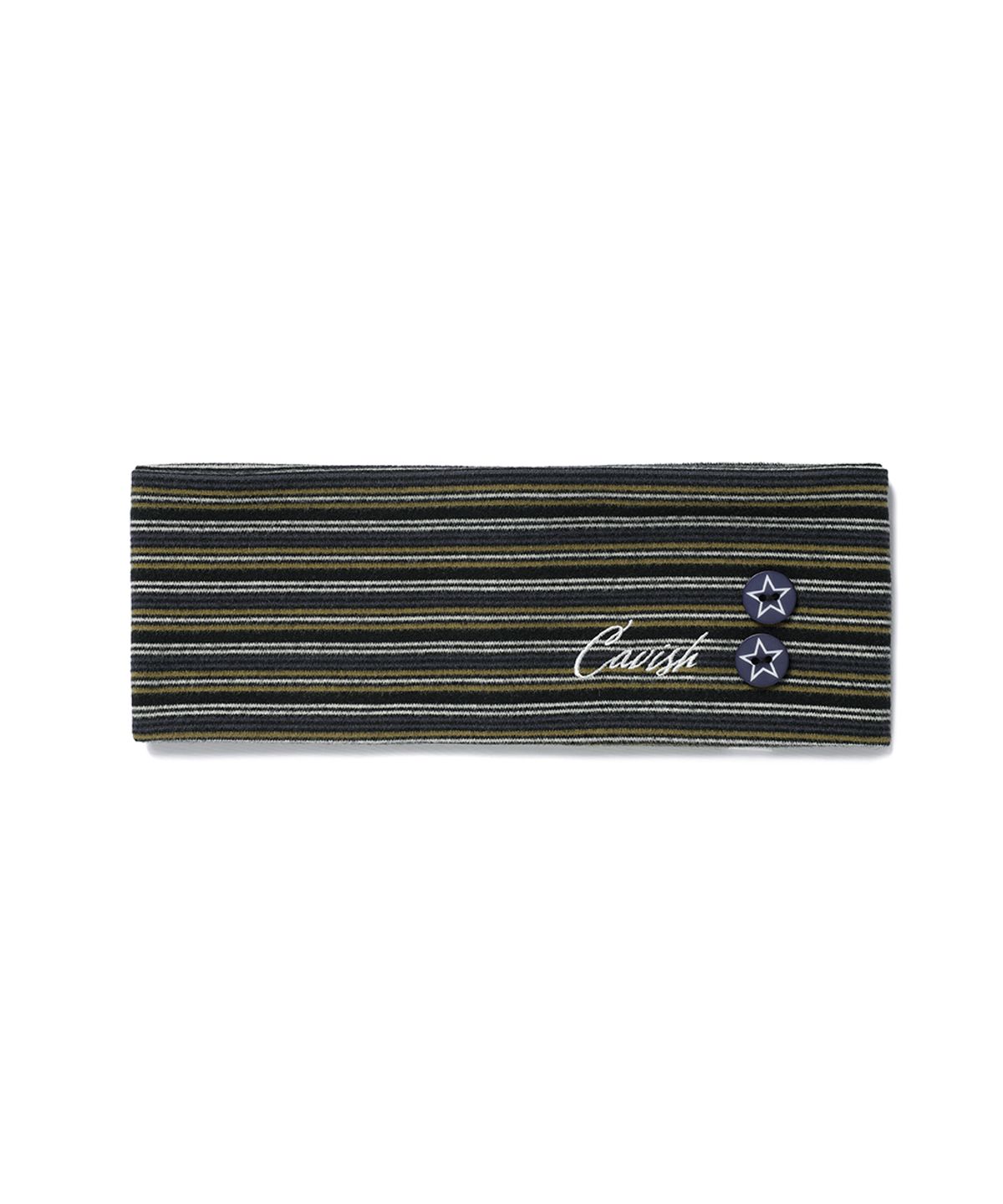 카비시(CAVISH) MULTI STRIPED BUTTON HAIR BAND KHAKI(CV2GFFAB70A)