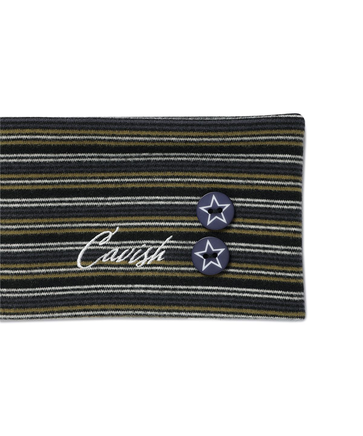 카비시(CAVISH) MULTI STRIPED BUTTON HAIR BAND KHAKI(CV2GFFAB70A)