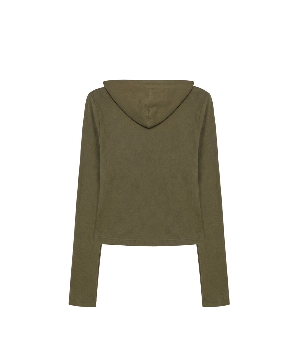 파시온(PASION) 슬림 크리스탈 글램 후드집업_카키 Slim Crystal Glam Hoodie Zip-Up_Khaki