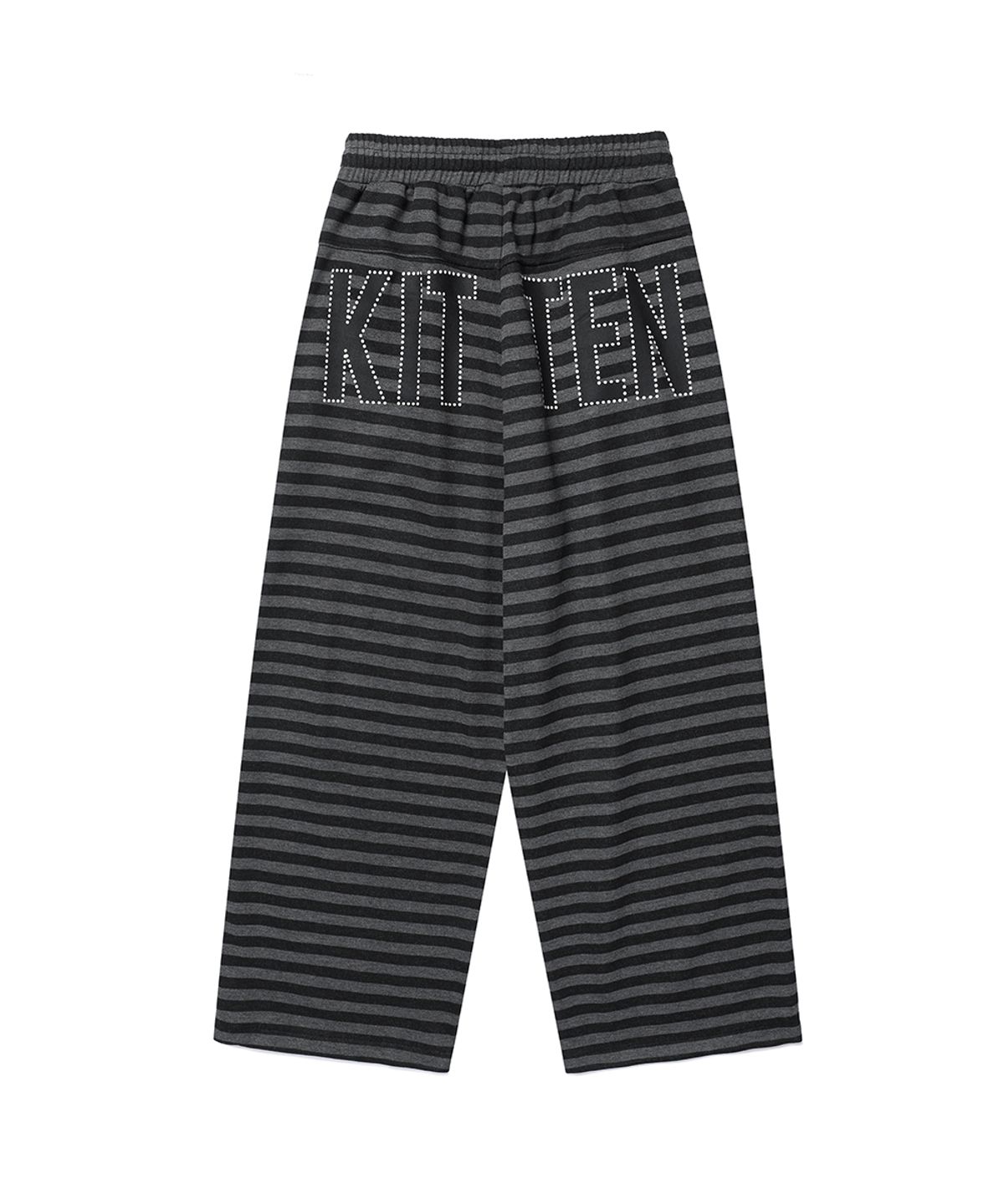 카비시(CAVISH) STRIPED KITTEN WIDE SWEAT PANTS BLACK(CV2GFFPA04A)