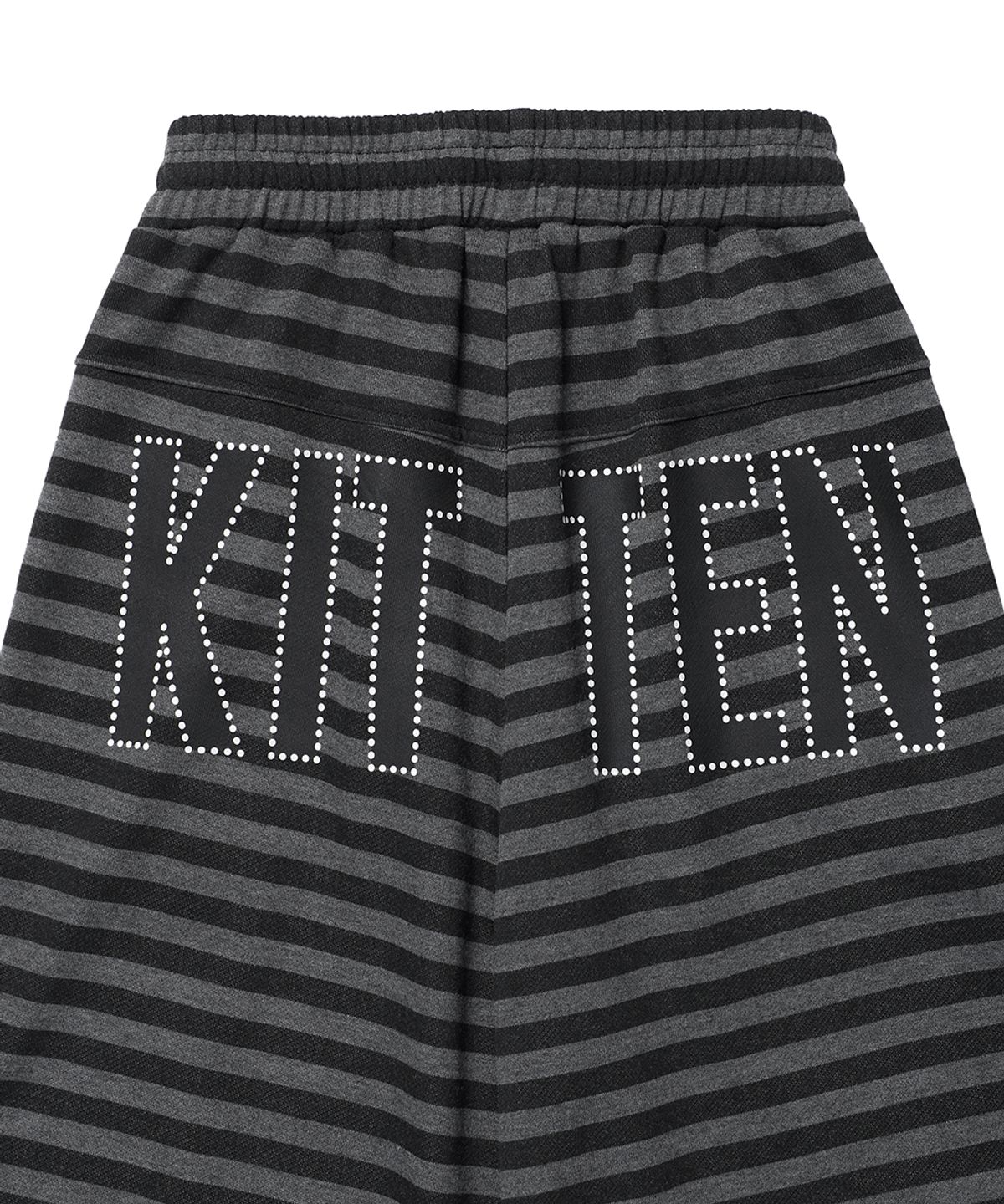 카비시(CAVISH) STRIPED FUR KITTEN WIDE SWEAT PANTS BLACK(CV2GFFPA01A)