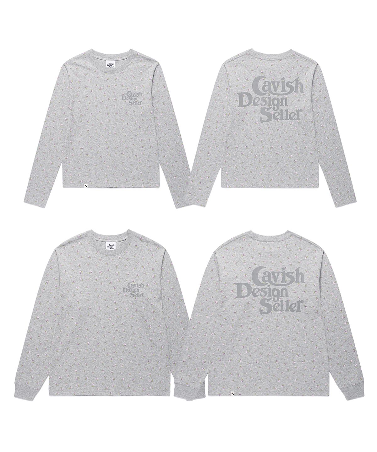 카비시(CAVISH) FLOWER SELLER LOGO LS TEE GREY(PURPLE)(CV2GSUT551A)