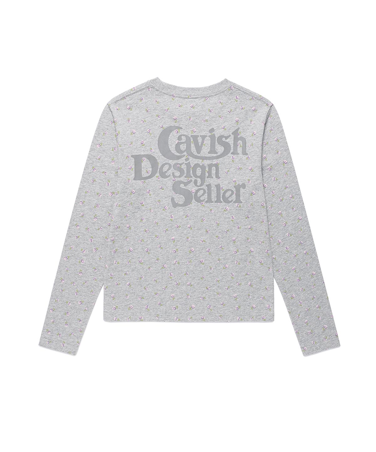 카비시(CAVISH) FLOWER SELLER LOGO LS TEE GREY(PURPLE)(CV2GSUT551A)